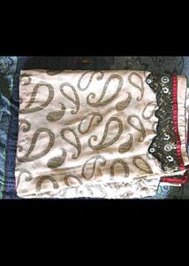 Elegant Cream Saree with Embroidered Border