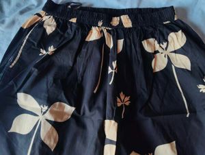 Navy Blue Kurta with Floral Print