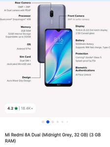 ✨💯✨💯 Xiaomi Redmi 8A Dual smartphone.📱