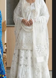 Embellished White Lehenga Choli