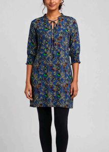 Blue Printed Tunic Top