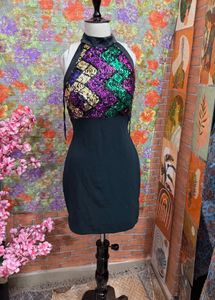 Sparkling Halter Neck Party Dress