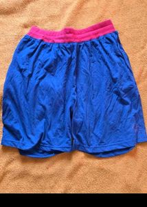 Blue Floral Print Shorts