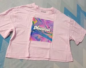 Pink "Manifest" Graphic Tee