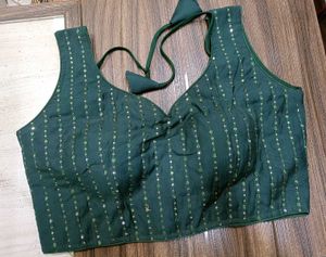 Sleeveless Green Blouse