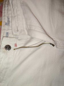 Women's White High Waist Straight Fit Jeans