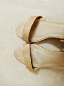 Brown Heels And Rose Gold Glitter Heels Combo