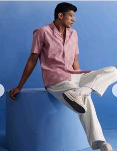 Stylish Pink Textured Shirt