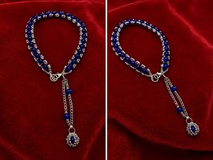 Handcrafted Elegant Blue Beaded Bracelet