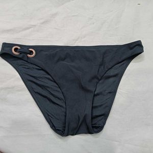 Women's 🪔Dark Bikini Bottom with Gold Accents