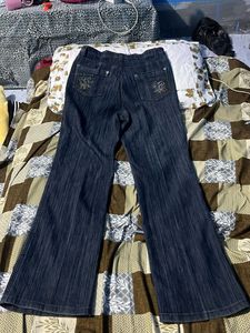 Sparkly Dark Wash Flare Jeans