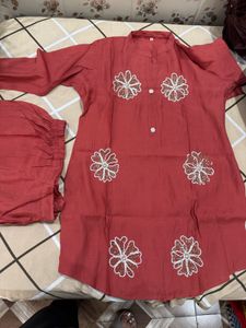 Rust cord Set with Floral Embellishments😍