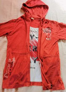 Red Boys Hooded T-Shirt