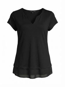 Stylish Black V-Neck Tunic Top