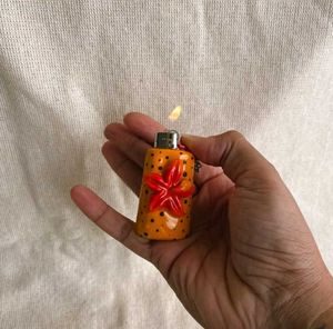Orange Floral Lighter Case