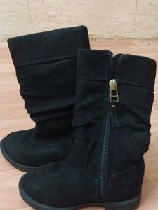 KIDS Black Slouch Boots