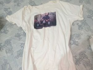 Oversized off shoulder Graphic Print  T-Shirt