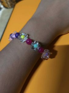 Beaded Flower Charm Bracelet