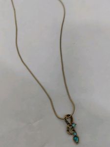 Turquoise Accent Snake Chain Necklace