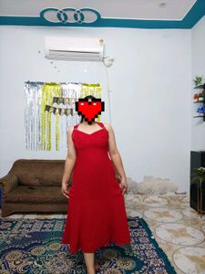 Elegant Red Off-Shoulder Maxi Dress