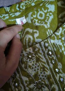 Olive Green Printed Kurta Set..✿🌸