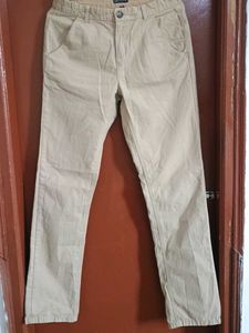 women's cream colour cotton pant
