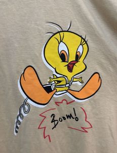 Cute Tweety Bird Back Print T-Shirt