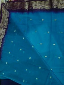 Beautiful Blue &amp; Purple Saree without blouse