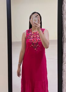 Embroidered Pink Kurta