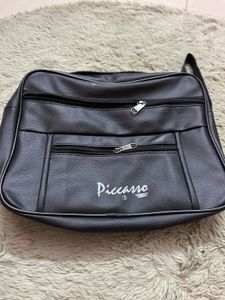Picasso Black Faux Leather Crossbody Bag