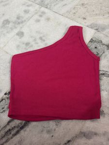 Ribbed One-Shoulder Crop Top