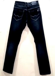 Dark Wash Jeans with White Stitching