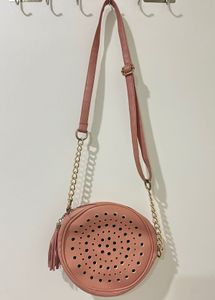 Round Perforated Crossbody Bag