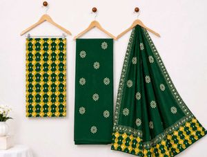 Mayur Green & Yellow Batik suit