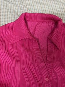 Hot Pink Textured Blouse