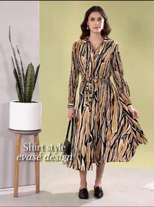 Mango Stylish Long Sleeve Print Dress