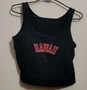 Black⚫Hawaii Graphic Crop Top 32 Bust