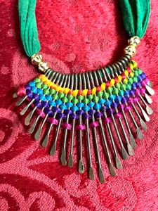 Bohemian Rainbow Statement stretchable Necklace
