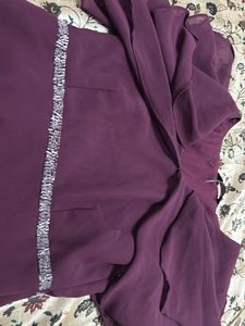 Elegant Plum Gown with Embellished Waist