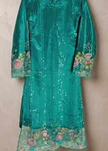 Stunning Teal Sequined Kurta