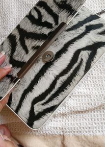Chic Zebra Print Clutch Bag handbag