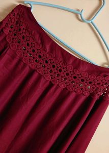 XXL Maroon Top with Cut-outs