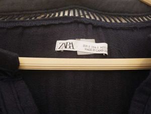 Zara Navy Blue Embroidered tunic