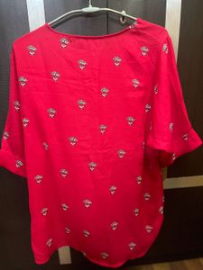 Zink Pink Floral Print Top