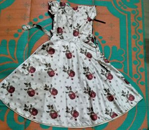 Girls Rose Print Maxi Dress with Jacket