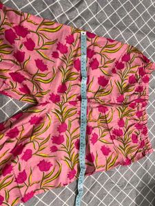 Pink Floral Print Kurta with Dupatta