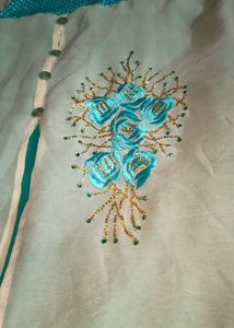 Sea Green With Biscuit Colour Coat Model Kurthi 💚