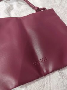 Clinique Burgundy Shoulder Bag