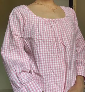 Pink Gingham Blouse