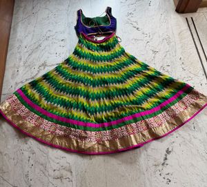 Green Yellow Ethnic Designer Lehenga Choli Set